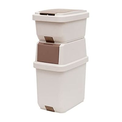 Kitchen Garbage Can Kitchen Sorting Trash Bin Dry Wet Separation Trash Can Large Capacity Flip Trash Can Bathroom Household Combination Trash Can Wastebasket