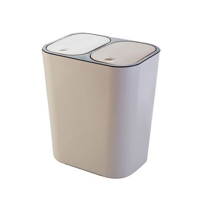 BONAD Kitchen Garbage Can Trash Can,Creative Kitchen Classification Large Trash Can Living Room Household Rectangular Trash Can Off White 10L Wastebasket