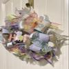 13 Easter Ribbon Wreath "HOP" Gnome & Colorful Tailed Bunny Handmade MW5 view 3