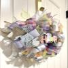 13 Easter Ribbon Wreath "HOP" Gnome & Colorful Tailed Bunny Handmade MW5 view 4