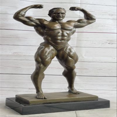EUROPEAN BRONZE Nude Muscular Man Bronze Sculpture Statue Figurine Art Deco Famous Artist Figure Artwork Gift Handmade