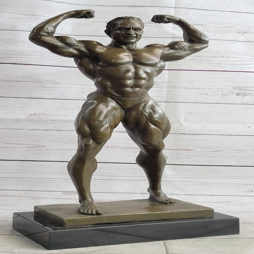 EUROPEAN BRONZE Nude Muscular Man Bronze Sculpture Statue Figurine Art Deco Famous Artist Figure Artwork Gift Handmade