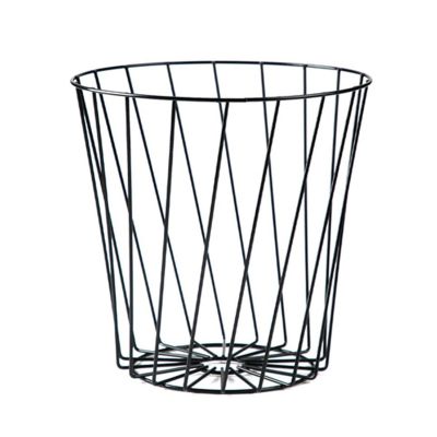 HIHELO Trash Bin Trash Can Nordic Iron Art Dustbin Clean Trash Bin Shelf European Bathroom Clothes Paper Basket Waste Paper Bucket Pink Black Kitchen Trash Can (Color : Black)