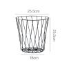 HIHELO Trash Bin Trash Can Nordic Iron Art Dustbin Clean Trash Bin Shelf European Bathroom Clothes Paper Basket Waste Paper Bucket Pink Black Kitchen Trash Can (Color : Black) view 2