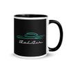 1957 Chevy Bel Air Turquoise Outline American Classic Collector Car 57 Belair Mug with Color Inside view 1