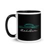 1957 Chevy Bel Air Turquoise Outline American Classic Collector Car 57 Belair Mug with Color Inside view 3