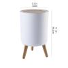 HIHELO Trash Bin Trash Can Press The Lid Trash Can Small Tall Trash Can Bathroom Bedroom Study Office Cute Round Paper Basket with Lid White Large Kitchen Trash Can view 2