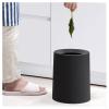 HIHELO Trash Bin Trash Can,Nordic Style Trash Can Double Layer Round Shape Paper Basket for Bathroom Kitchen Living Room Bedroom White Black Trash Can Bin 10L Kitchen Trash Can (Color : Black 10) view 4