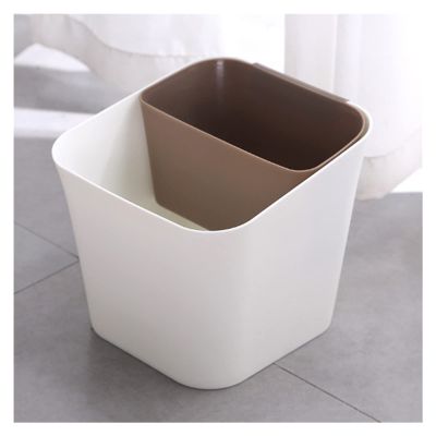 HIHELO Trash Bin Dry and Wet Separation Trash Can Multifunctional Household Recycling Bin Detachable Classification Trash Can for Living Room Kitchen Bathroom Kitchen Trash Can (Color : Brown)