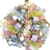 13 Ribbon Wreath "EASTER" Gnome & Colorful Tailed Bunny Handmade MW9 view 1