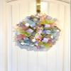 13 Ribbon Wreath "EASTER" Gnome & Colorful Tailed Bunny Handmade MW9 view 2