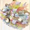 13 Ribbon Wreath "EASTER" Gnome & Colorful Tailed Bunny Handmade MW9 view 3