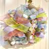 13 Ribbon Wreath "EASTER" Gnome & Colorful Tailed Bunny Handmade MW9 view 4