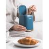 HIHELO Trash Bin Mini Desktop Trash Can Countertop Wastbasket Trash Cans with Lid Small Waste Basket Garbage Bin for Table Desk Office Bedroom Bathroom Kitchen Kitchen Trash Can (Color : Light Blue) view 3