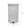 BONAD Kitchen Garbage Can Round Retro Trash Can Outdoor Garden Pedal Trash Can with Embossed Antique Trash Can, Diameter 10.6"*17.7", White/Green Wastebasket (Color : White) view 2
