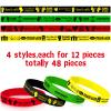 Yunlly 96 Pcs Black History Month Party Favors Set Include 48 Black Silicone Bracelets 48 Freedom Day Badges Bulk Goodie Bag Stuffers for Juneteenth Activities Patriotic Parade Party Decorations view 4