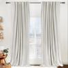 100% Blackout Shield Linen Blackout Curtains for Bedroom 72 Inches Long, Back Tab/Rod Pocket Living Room Drapes, Thermal Insulated Blackout Curtains 2 Panels Set, 50" W x 72" L, Beige view 1