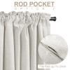 100% Blackout Shield Linen Blackout Curtains for Bedroom 72 Inches Long, Back Tab/Rod Pocket Living Room Drapes, Thermal Insulated Blackout Curtains 2 Panels Set, 50" W x 72" L, Beige view 4