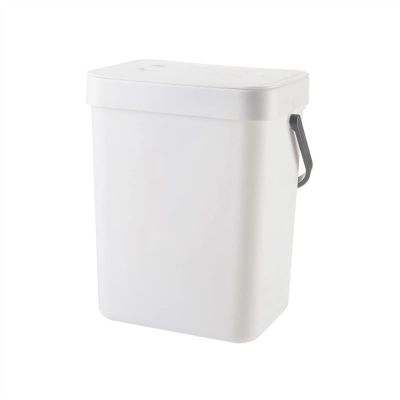 HIHELO Trash Bin Compost Bin for Kitchen Counter Hanging Small Trash Can with Lid Under Sink Kitchen Home Rubbish Bin Kitchen Cabinet Door Recycle Bin 4 Colors Kitchen Trash Can (Color : Gold)