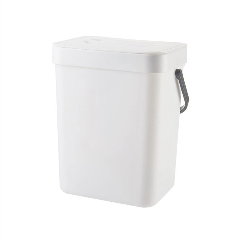 HIHELO Trash Bin Compost Bin for Kitchen Counter Hanging Small Trash Can with Lid Under Sink Kitchen Home Rubbish Bin Kitchen Cabinet Door Recycle Bin 4 Colors Kitchen Trash Can (Color : Gold)