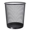 HIHELO Trash Bin Trash Can,Metal Mesh Round Trash Can Without Lid Rubbish,for Kitchen Bedroom Office Paper Basket Organizer Simple Waste Bins Black Silver Kitchen Trash Can (Color : Black-Medium) view 1