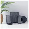 HIHELO Trash Bin Trash Can,Metal Mesh Round Trash Can Without Lid Rubbish,for Kitchen Bedroom Office Paper Basket Organizer Simple Waste Bins Black Silver Kitchen Trash Can (Color : Black-Medium) view 3