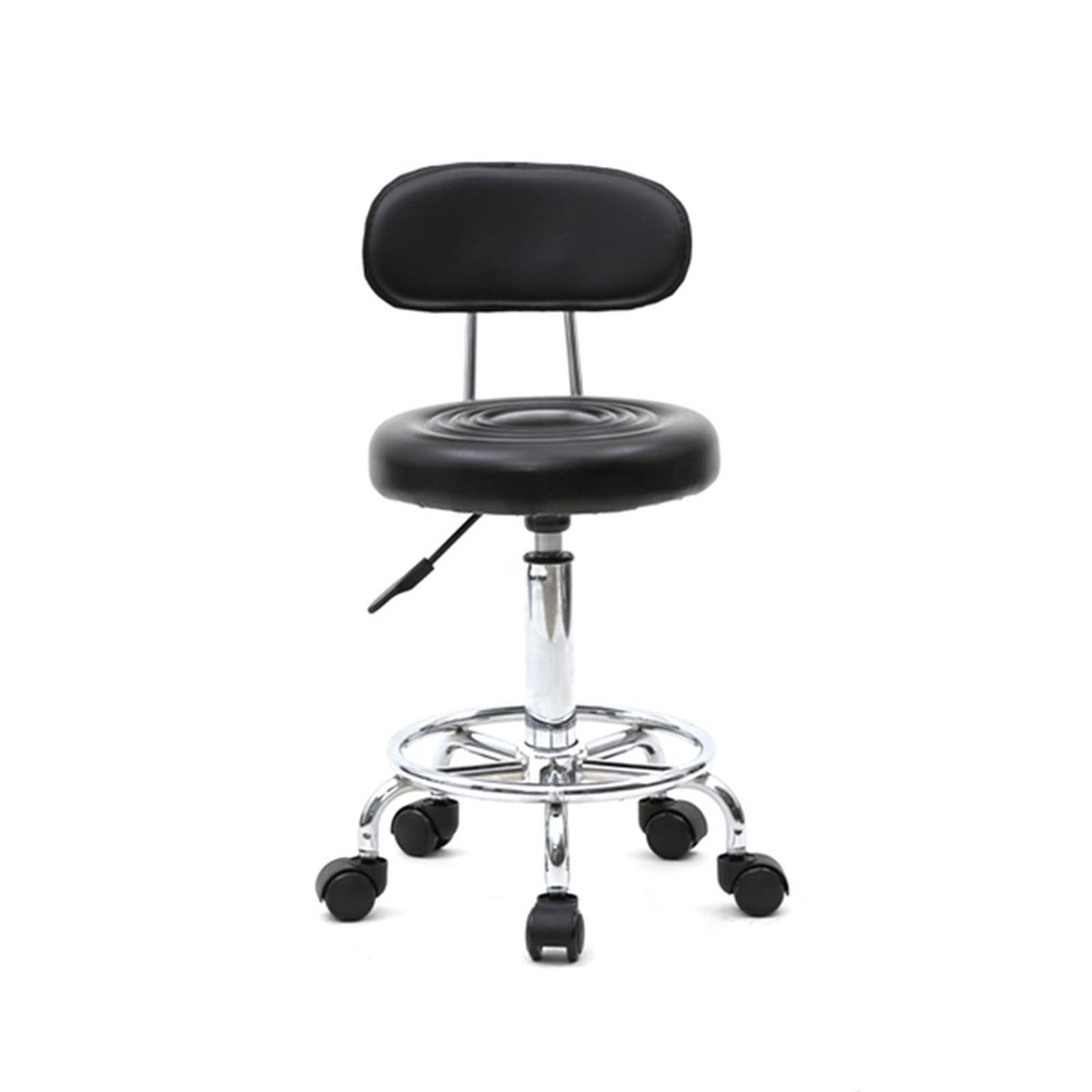 YEMELI Round Stool Ha Ha Feet Rotation Bar Stool Round Shape Adjustable Salon Stool with Back and Line Modern Pub Kitchen Counter Height Bar stools