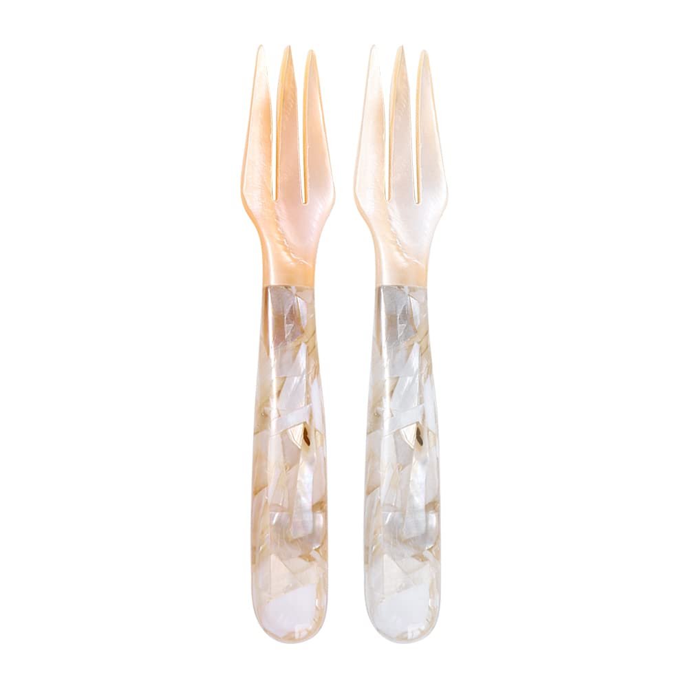 1pcs Caviar Spoons Shell Spoon,Resin Spoon Fork Ice Cream Dessert Spoon Shell Spoon Stirring Spoons for Kitchen Tool(A Fork)