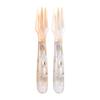 1pcs Caviar Spoons Shell Spoon,Resin Spoon Fork Ice Cream Dessert Spoon Shell Spoon Stirring Spoons for Kitchen Tool(A Fork) view 1