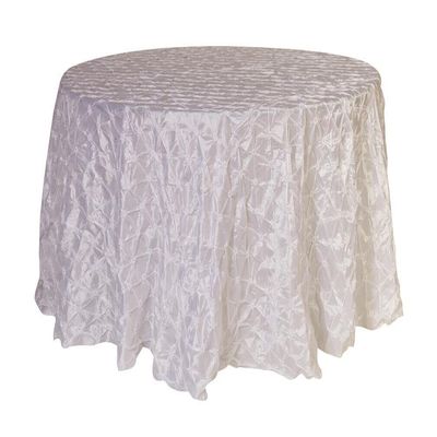 120 Inch Pinwheel Pinched Taffeta Round Tablecloths for Weddings