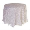 120 Inch Pinwheel Pinched Taffeta Round Tablecloths for Weddings view 1