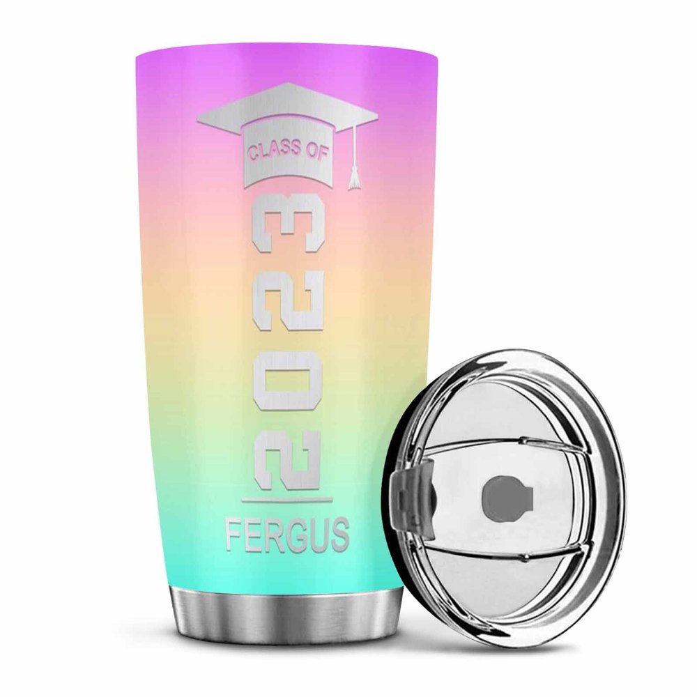 Custom Graduation Stainless Steel Insulated Travel Mug with Name, Personalized Stainless Steel Insulated Unique Tumbler Mug Gift for Graduation