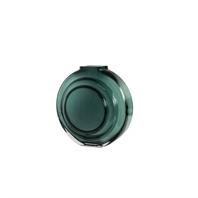 Vase Nordic Style Green Gray Glass Vase Round Modern Decor Vases for Flowers Living Room Decoration Glass Tabletop Vases Decorative Vase (Color : Green-s)