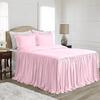 4 Piece Lightweight Super Soft Ruffle Sheet Set, 100% Egyptian Cotton 20" Inch Long Ruffle On Corner of The Flat Sheet, 12 Inch Deep Pocket - King Size, Light Pink view 1