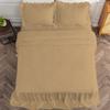 4 Piece Lightweight Super Soft Ruffle Sheet Set, 100% Egyptian Cotton 20" Inch Long Ruffle On Corner of The Flat Sheet, 21 Inch Deep Pocket - Full Size, Taupe view 4