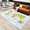 Cartoon Animal World Map Area Rug,3x5ft, 3D Animal Area Rug, Non-Slip Children's Game Carpet Carpet Comfortable and Durable Easy to Clean Suitable for Living Room Kids Bedroom Playroom Nursery view 2