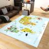 Cartoon Animal World Map Area Rug,3x5ft, 3D Animal Area Rug, Non-Slip Children's Game Carpet Carpet Comfortable and Durable Easy to Clean Suitable for Living Room Kids Bedroom Playroom Nursery view 3