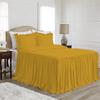 4 Piece Lightweight Super Soft Ruffle Sheet Set, 100% Egyptian Cotton 20" Inch Long Ruffle On Corner of The Flat Sheet, 8 Inch Deep Pocket - Twin Size, Gold view 1