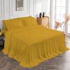 4 Piece Lightweight Super Soft Ruffle Sheet Set, 100% Egyptian Cotton 20" Inch Long Ruffle On Corner of The Flat Sheet, 8 Inch Deep Pocket - Twin Size, Gold view 3