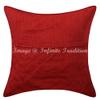 Infinite Tradition Indian Brocade Couch Throw Pillow Cover Silk 16x16 Set of 4 Red Pink Gold Jacquard Weave Home Decor Small Elephant Pattern Square Cushion Covers view 3