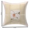 Indian Brocade Couch Throw Pillow Cover Silk 16x16 Set of 4 Pearl White Gold Jacquard Weave Home Decor Patchwork and Floral Pattern Square Cushion Covers view 2