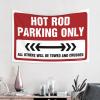 gaeruite Funny Outdoor Decor Hot Rod Parking Only Tapestry Earthy Room Decor Room Decore (Size : 100X150CM) view 2