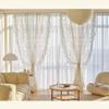 ZZC Lace Sheer Curtains with Scallop Ruffle Edge for Living Room Farmhouse 84 Inch Long Rustic Vintage Floral Embroidered Voile Panels Rod Pocket Window Treatment Set 2 Panels, White, W52 x L84 Inch view 3