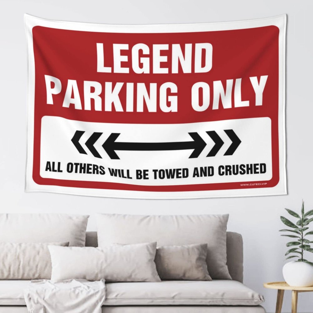 gaeruite Bar For Man Cave Legend Parking Only Tapestry Earthy Room Decor Funny House Decor (Size : 75X100CM)