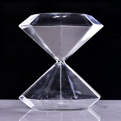 Hourglass Sand Timer Minutes 5 Minute Traditional Hourglass Diamond Shape Desktop Colorful Sandglass Decorative Gift Sand Watch Transparent Hour Glass Timer for Home Office Decor (Grey)