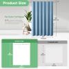 Dynamene Extra Long Shower Curtain - 96 Inch Long Waffle Weave Weighted Thick Cloth Bathroom Shower Curtain, Neutral Heavy Duty Hotel Bath Curtain Set with 12 Plastic Hooks,72x96, Moonlight Blue view 2