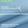 Dynamene Extra Long Shower Curtain - 96 Inch Long Waffle Weave Weighted Thick Cloth Bathroom Shower Curtain, Neutral Heavy Duty Hotel Bath Curtain Set with 12 Plastic Hooks,72x96, Moonlight Blue view 3