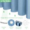 Dynamene Extra Long Shower Curtain - 96 Inch Long Waffle Weave Weighted Thick Cloth Bathroom Shower Curtain, Neutral Heavy Duty Hotel Bath Curtain Set with 12 Plastic Hooks,72x96, Moonlight Blue view 4