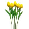 Altsuceser 5 Pcs Artificial Tulip Flowers, Real Touch PU Tulip Stems Faux Flowers Bouquet for Arrangement Wedding Party Easter Spring Home Dining Room Office Decoration Yellow view 1
