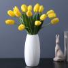 Altsuceser 5 Pcs Artificial Tulip Flowers, Real Touch PU Tulip Stems Faux Flowers Bouquet for Arrangement Wedding Party Easter Spring Home Dining Room Office Decoration Yellow view 2